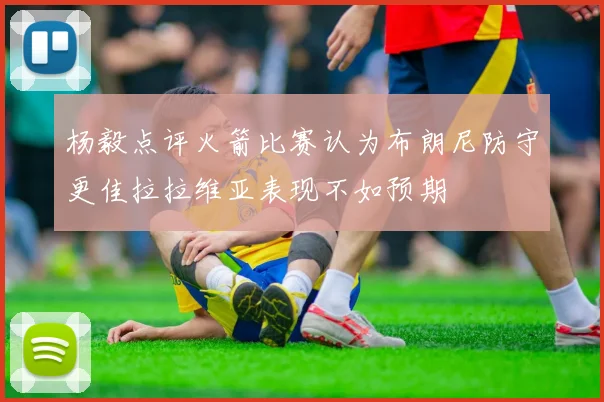 杨毅点评火箭比赛认为布朗尼防守更佳拉拉维亚表现不如预期